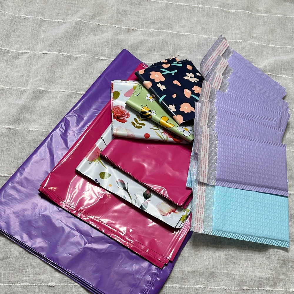 100 Items Poly Mailers & Bubble Pouch Shipping Supplies Assorted Sizes & Colors - Picture 2 of 14